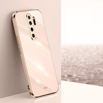 Custodia TPU antiurto con bordo oro per Xiaomi Redmi Note 8 Pro
