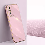 Custodia TPU antiurto con bordo oro per Xiaomi Redmi Note 8 Pro