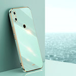 Custodia TPU antiurto con bordo oro per Xiaomi Mi 9