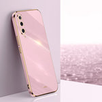 Custodia TPU antiurto con bordo oro per Xiaomi Mi 9