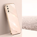Custodia TPU antiurto con bordo oro per Xiaomi Mi 9