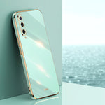 Custodia TPU antiurto con bordo oro per Xiaomi Mi 9