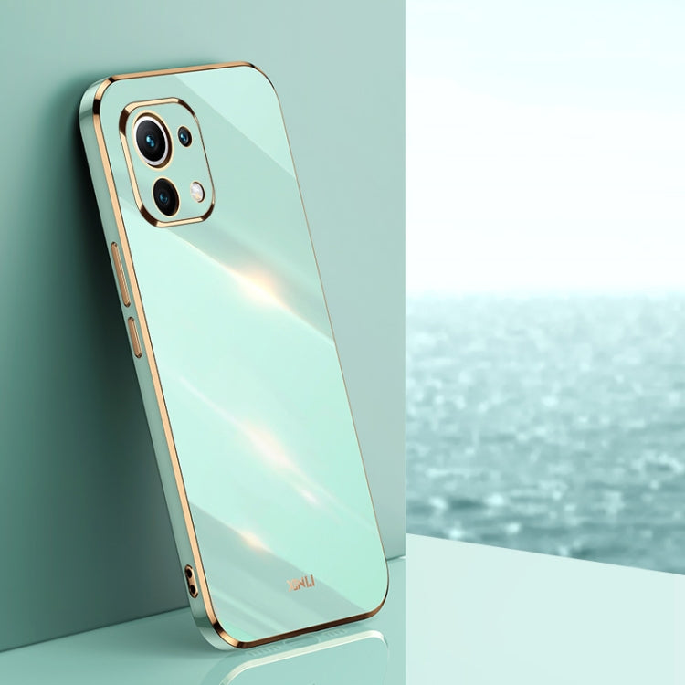 Custodia TPU antiurto con bordo oro per Xiaomi Mi 11