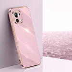 Custodia TPU antiurto con bordo oro per Xiaomi Mi 11