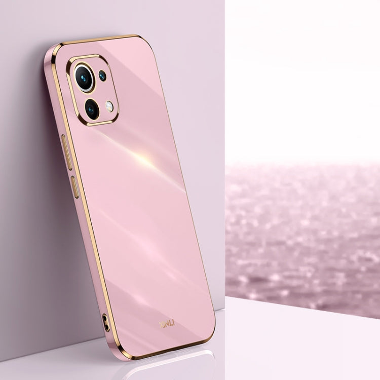 Custodia TPU antiurto con bordo oro per Xiaomi Mi 11