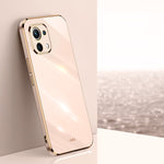 Custodia TPU antiurto con bordo oro per Xiaomi Mi 11