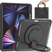 Custodia protettiva antiurto in TPU + PC con supporto per impugnatura pieghevole con rotazione a 360 gradi e slot per penna, For iPad Pro 12.9 2022 / 2021