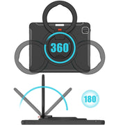 Custodia protettiva antiurto in TPU + PC con supporto per impugnatura pieghevole con rotazione a 360 gradi e slot per penna, For iPad Pro 12.9 2022 / 2021