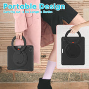 Custodia protettiva antiurto in TPU + PC con supporto per impugnatura pieghevole con rotazione a 360 gradi e slot per penna, For iPad Pro 12.9 2022 / 2021