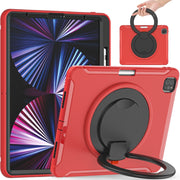 Custodia protettiva antiurto in TPU + PC con supporto per impugnatura pieghevole con rotazione a 360 gradi e slot per penna, For iPad Pro 12.9 2022 / 2021