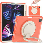 Custodia protettiva antiurto in TPU + PC con supporto per impugnatura pieghevole con rotazione a 360 gradi e slot per penna, For iPad Pro 12.9 2022 / 2021
