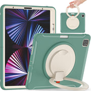 Custodia protettiva antiurto in TPU + PC con supporto per impugnatura pieghevole con rotazione a 360 gradi e slot per penna, For iPad Pro 12.9 2022 / 2021