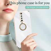 Custodia antiurto in TPU con bordo in oro placcato 6D dritto XINLI con supporto per anello, For Xiaomi Redmi K30, For Xiaomi Redmi K40, For Xiaomi Redmi Note 8 Pro