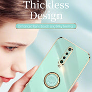 Custodia antiurto in TPU con bordo in oro placcato 6D dritto XINLI con supporto per anello, For Xiaomi Redmi K30, For Xiaomi Redmi K40, For Xiaomi Redmi Note 8 Pro