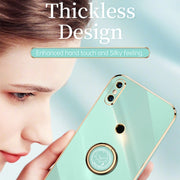 Custodia antiurto in TPU con bordo in oro placcato 6D dritto XINLI con supporto per anello, For Xiaomi Mi 8, For Xiaomi Mi 9, For Xiaomi Mi 10 5G