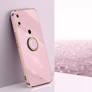Custodia antiurto in TPU con bordo in oro placcato 6D dritto XINLI con supporto per anello, For Xiaomi Mi 8, For Xiaomi Mi 9, For Xiaomi Mi 10 5G