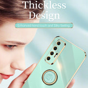 Custodia antiurto in TPU con bordo in oro placcato 6D dritto XINLI con supporto per anello, For Xiaomi Mi 10S, For Xiaomi Mi 10T Lite 5G, For Xiaomi Mi 11