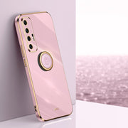 Custodia antiurto in TPU con bordo in oro placcato 6D dritto XINLI con supporto per anello, For Xiaomi Mi 10S, For Xiaomi Mi 10T Lite 5G, For Xiaomi Mi 11
