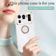 Custodia antiurto in TPU con bordo in oro placcato 6D dritto XINLI con supporto per anello, For Xiaomi Mi 11 Ultra, For Xiaomi Mi 11 Lite, For Xiaomi Redmi K30 Pro