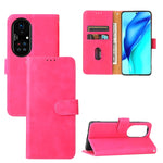 Tinta unita Skin Feel Fibbia magnetica Flip orizzontale Custodia in pelle PU con struttura in vitello con supporto e slot per schede e portafoglio, For Huawei P50, For Huawei P50 Pro