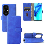 Tinta unita Skin Feel Fibbia magnetica Flip orizzontale Custodia in pelle PU con struttura in vitello con supporto e slot per schede e portafoglio, For Huawei P50, For Huawei P50 Pro