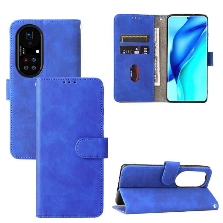 Tinta unita Skin Feel Fibbia magnetica Flip orizzontale Custodia in pelle PU con struttura in vitello con supporto e slot per schede e portafoglio, For Huawei P50, For Huawei P50 Pro