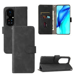 Tinta unita Skin Feel Fibbia magnetica Flip orizzontale Custodia in pelle PU con struttura in vitello con supporto e slot per schede e portafoglio, For Huawei P50, For Huawei P50 Pro