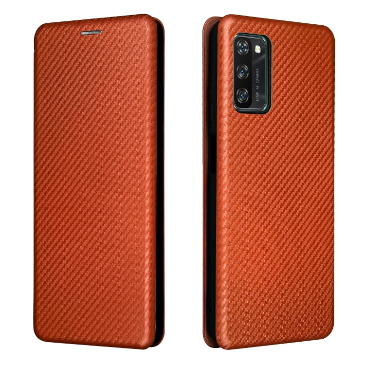 Struttura in fibra di carbonio Flip orizzontale magnetico Custodia in pelle TPU + PC + PU con slot per schede, For Blackview A100, For OnePlus Nord N200 5G