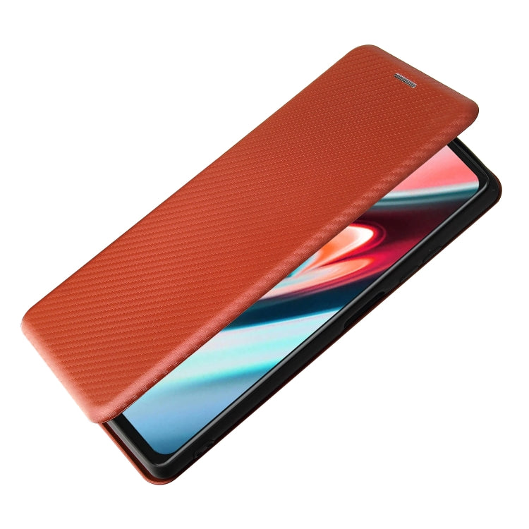Struttura in fibra di carbonio Flip orizzontale magnetico Custodia in pelle TPU + PC + PU con slot per schede, For Blackview A100, For OnePlus Nord N200 5G