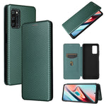 Struttura in fibra di carbonio Flip orizzontale magnetico Custodia in pelle TPU + PC + PU con slot per schede, For Blackview A100, For OnePlus Nord N200 5G