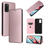 Struttura in fibra di carbonio Flip orizzontale magnetico Custodia in pelle TPU + PC + PU con slot per schede, For Blackview A100, For OnePlus Nord N200 5G