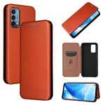 Struttura in fibra di carbonio Flip orizzontale magnetico Custodia in pelle TPU + PC + PU con slot per schede, For Blackview A100, For OnePlus Nord N200 5G