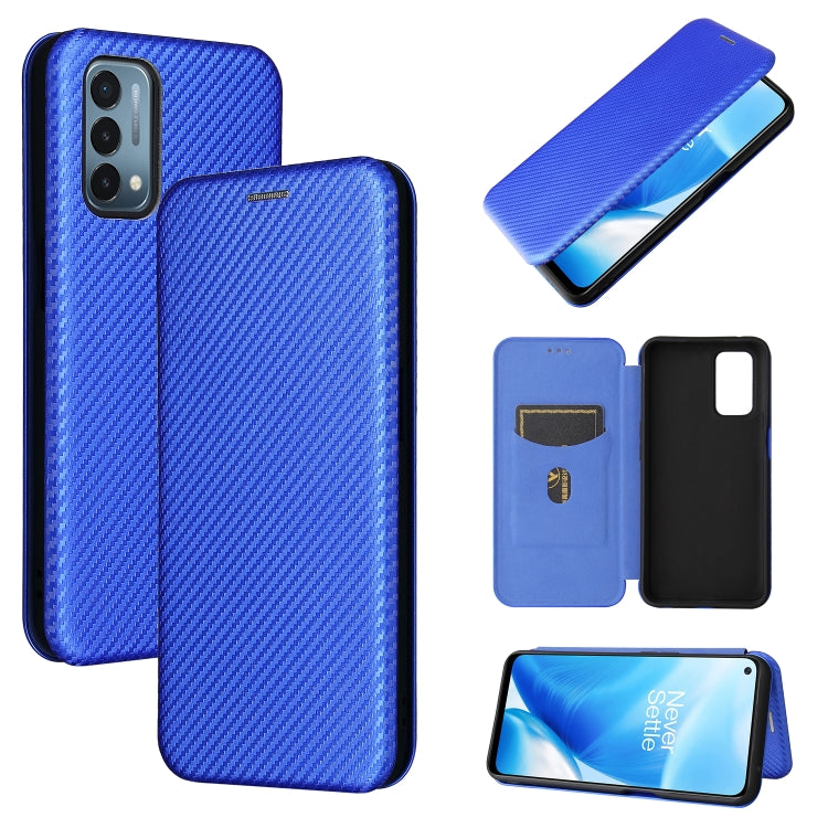 Struttura in fibra di carbonio Flip orizzontale magnetico Custodia in pelle TPU + PC + PU con slot per schede, For Blackview A100, For OnePlus Nord N200 5G
