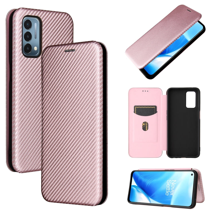 Struttura in fibra di carbonio Flip orizzontale magnetico Custodia in pelle TPU + PC + PU con slot per schede, For Blackview A100, For OnePlus Nord N200 5G