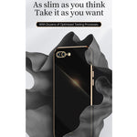 Custodia TPU con bordo oro 6D per iPhone SE 2020, 8, 7
