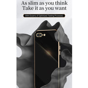 Custodia antiurto in TPU con bordo in oro con placcatura 6D XINLI, For iPhone 6 / 6s, For iPhone 6 Plus / 6s Plus, For iPhone SE 2022 / SE 2020 / 8 / 7
