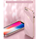 Custodia TPU con bordo oro 6D per iPhone SE 2020, 8, 7