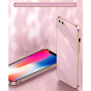 Custodia antiurto in TPU con bordo in oro con placcatura 6D XINLI, For iPhone 6 / 6s, For iPhone 6 Plus / 6s Plus, For iPhone SE 2022 / SE 2020 / 8 / 7