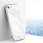 Custodia TPU con bordo oro 6D per iPhone SE 2020, 8, 7