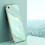 Custodia TPU con bordo oro 6D per iPhone SE 2020, 8, 7