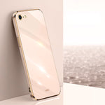 Custodia TPU con bordo oro 6D per iPhone SE 2020, 8, 7
