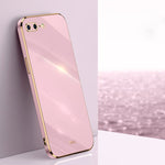 Custodia TPU antiurto con bordo oro per iPhone 12 Pro