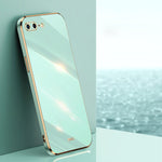 Custodia TPU antiurto con bordo oro per iPhone 12 Pro