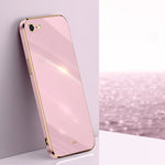 Custodia TPU con bordo oro 6D per iPhone SE 2020, 8, 7