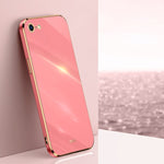 Custodia TPU con bordo oro 6D per iPhone SE 2020, 8, 7