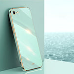 Custodia TPU con bordo oro 6D per iPhone SE 2020, 8, 7