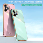 Custodia antiurto in TPU con bordo in oro con placcatura 6D XINLI, For iPhone 11, For iPhone 11 Pro, For iPhone 11 Pro Max