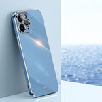 Custodia TPU antiurto con bordo oro per iPhone 11