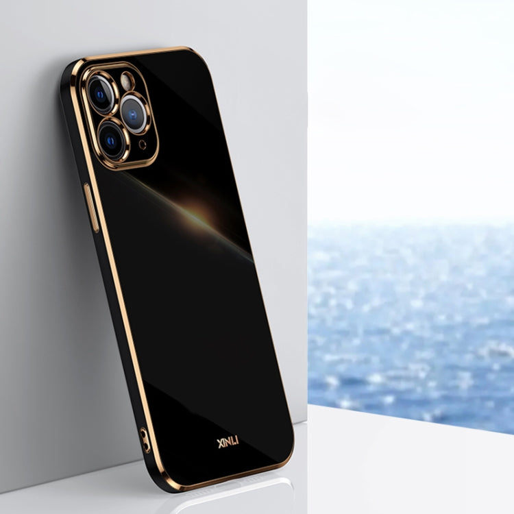 Custodia TPU antiurto con bordo oro per iPhone 11