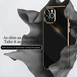Custodia TPU antiurto con bordo oro per iPhone 12